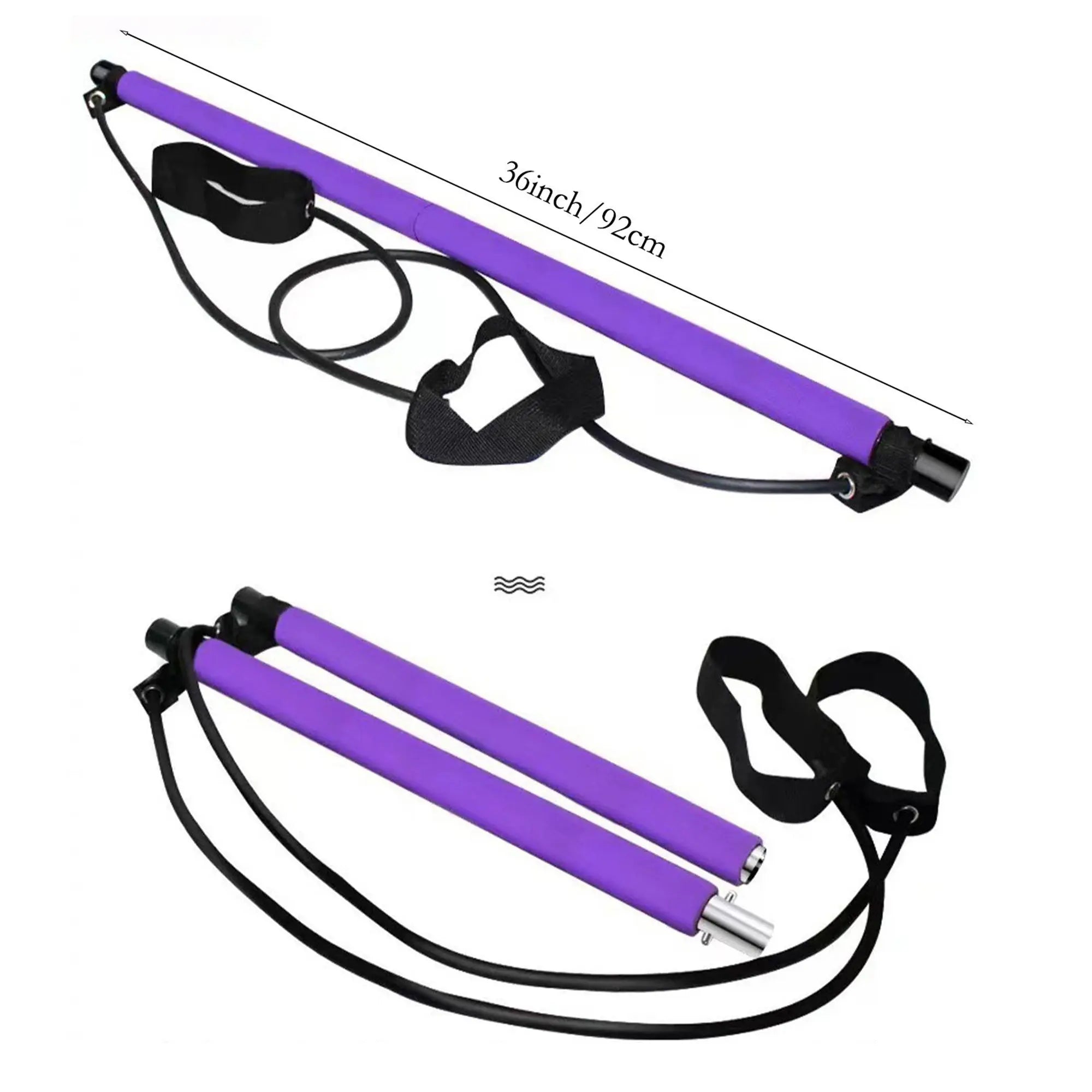 Pilates Bar Kit with Resistance Bands, Multifunctional Yoga Pilates Bar, Portable Home Gym Pilates Resistance Bar Kit for Women, Full-Body Workout Equipment, Pilates Equipment for Home Workouts, Fitness Equipment for Women & Men