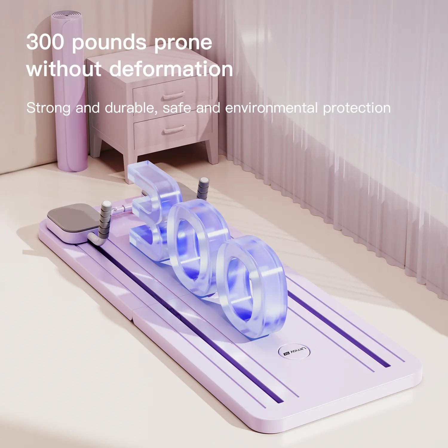 UMAY Pilates Board with Yoga Socks - Pilates Equipment Set, Multifunctional Foldable Home Pilates Board, 5-In-1 Pilates Skateboard,Summer Wins