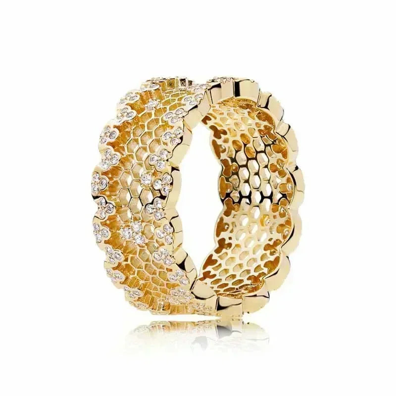 Aseez Aurea™ Gold Crystal Ring
