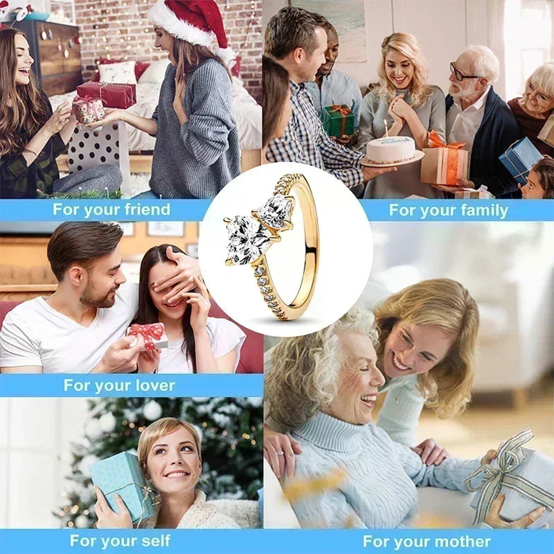 Aseez Aurea™ Gold Crystal Ring