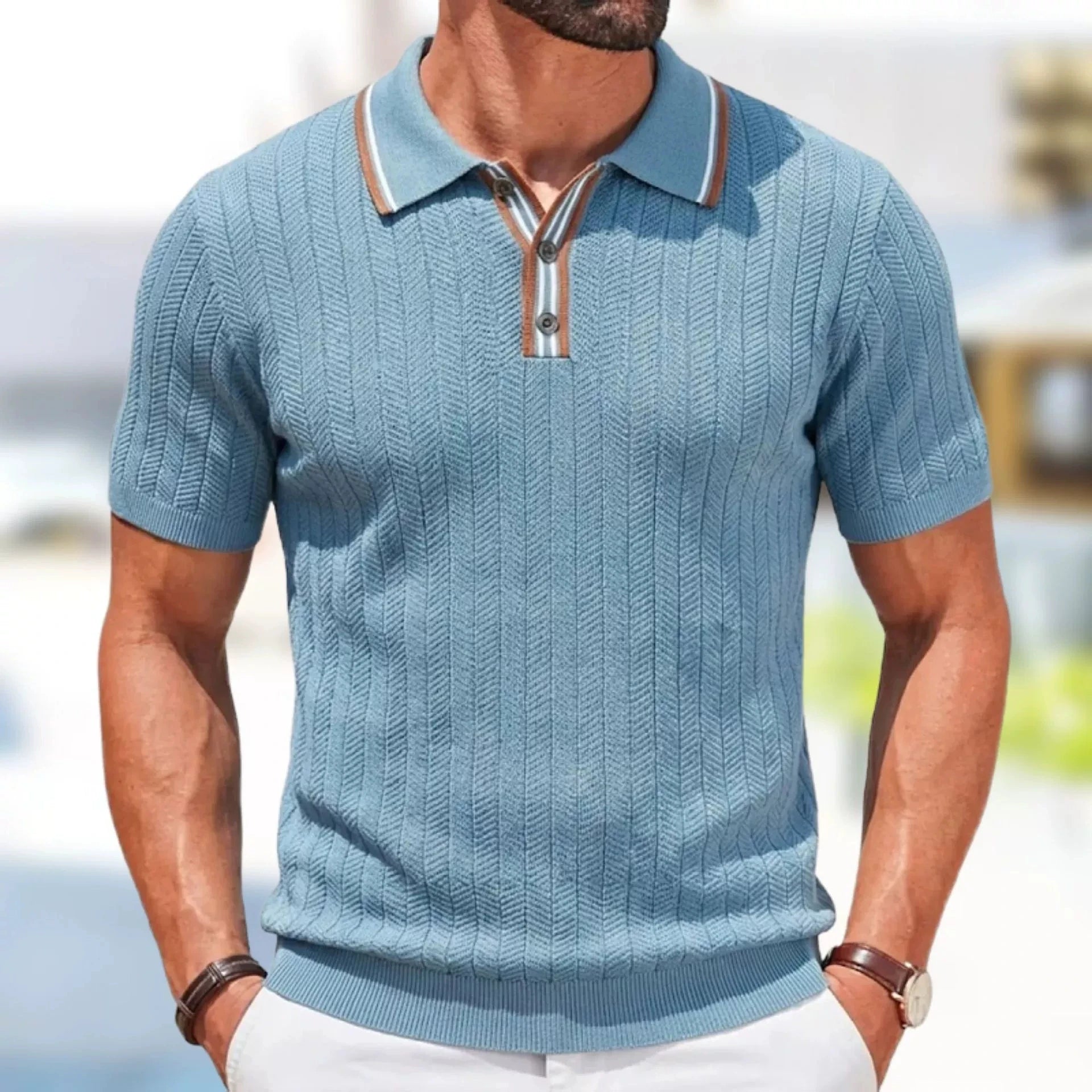 LuxePatch Button-Down Polo