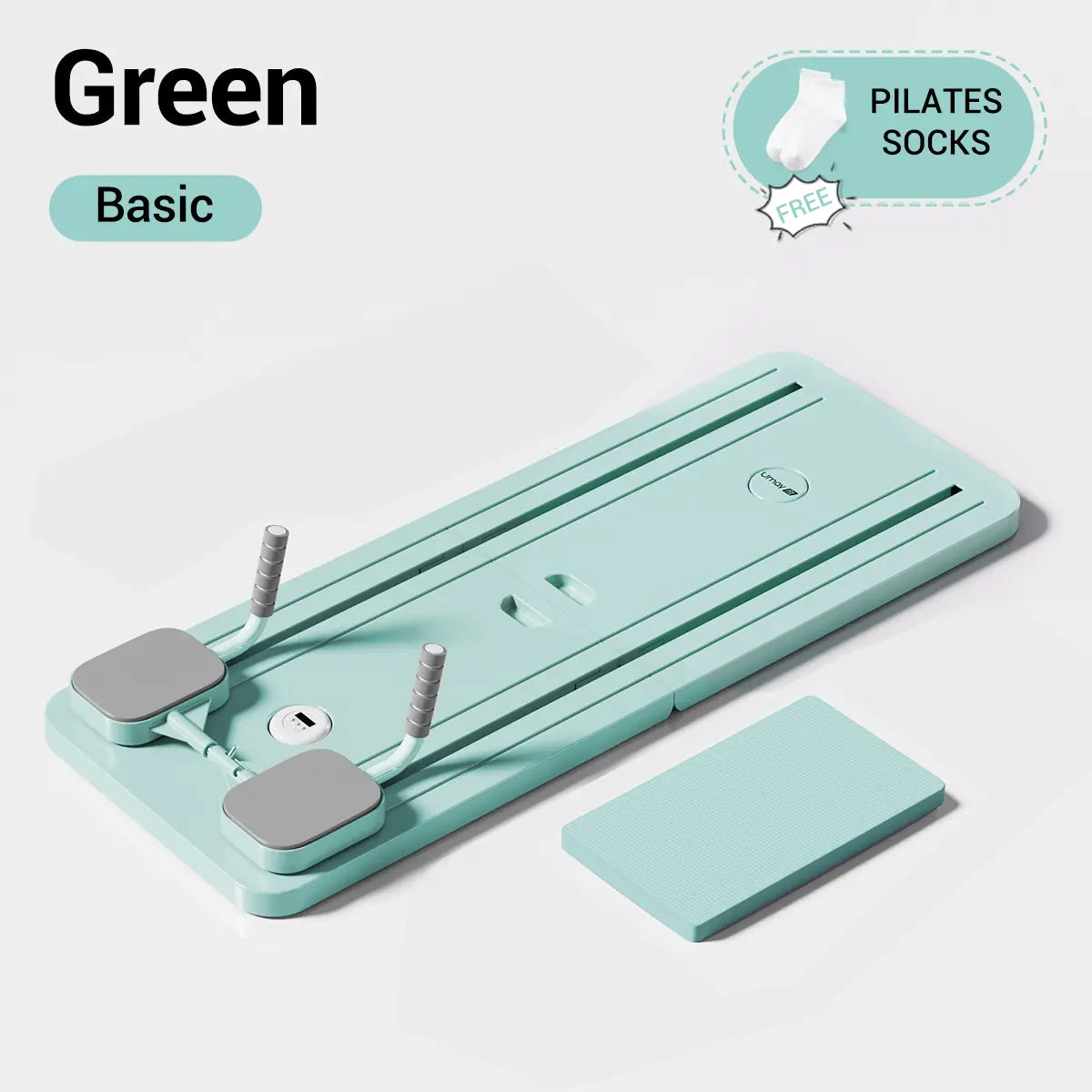 UMAY Pilates Board with Yoga Socks - Pilates Equipment Set, Multifunctional Foldable Home Pilates Board, 5-In-1 Pilates Skateboard，Summer Wins