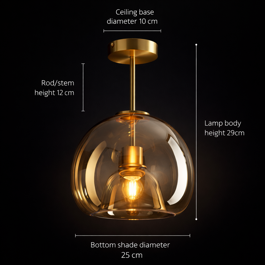 Cognac Glass Light Fixture