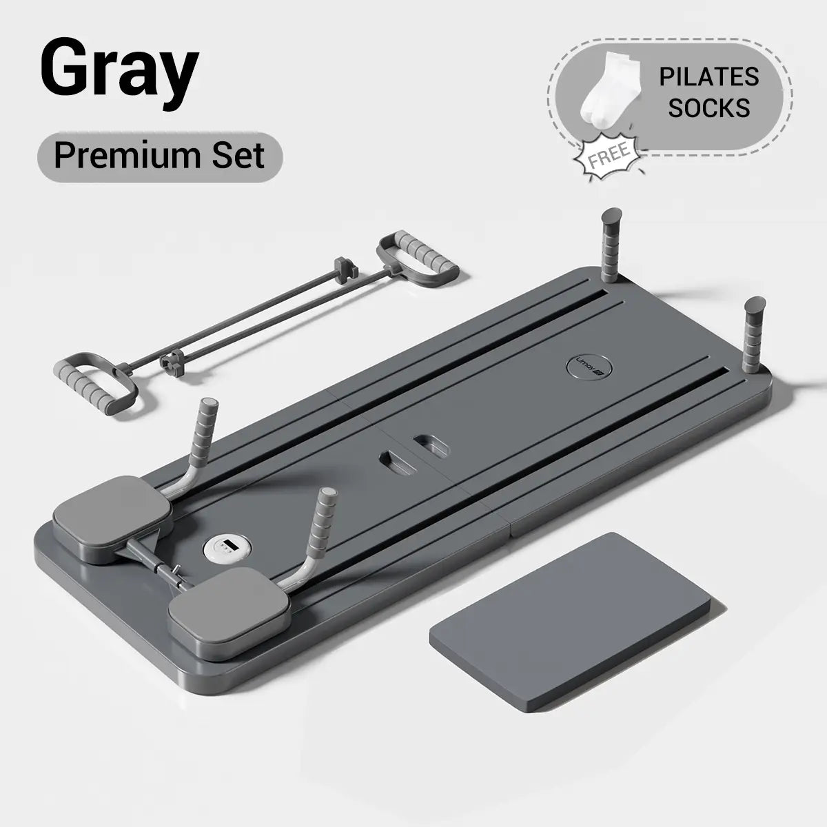 UMAY Pilates Board with Yoga Socks - Pilates Equipment Set, Multifunctional Foldable Home Pilates Board, 5-In-1 Pilates Skateboard，Summer Wins