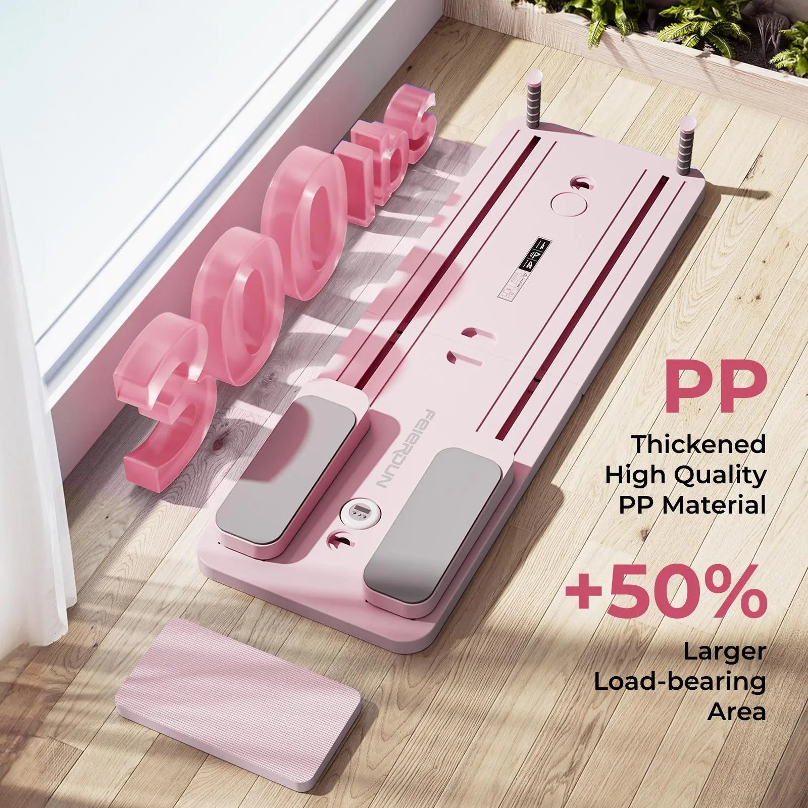 FEIERDUN Multifunctional Pilates Board - Foldable Pilates System, Home Gym Equipment, Multifunctional Abdominal Muscle Core Trainer, Abs Workout Machine, 300LBS Capacity Balance Training Gear for At-Home Use,Summerwins