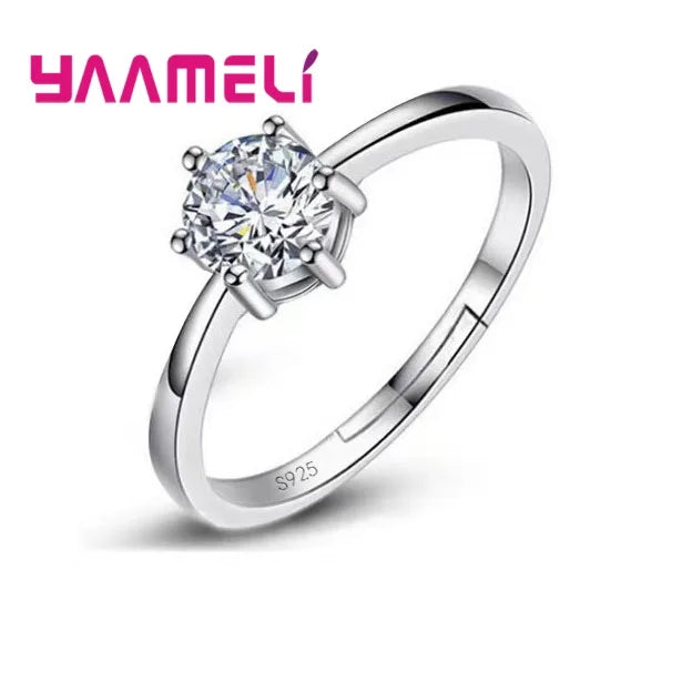 Aseez Radiant™ Solitaire Silver Ring