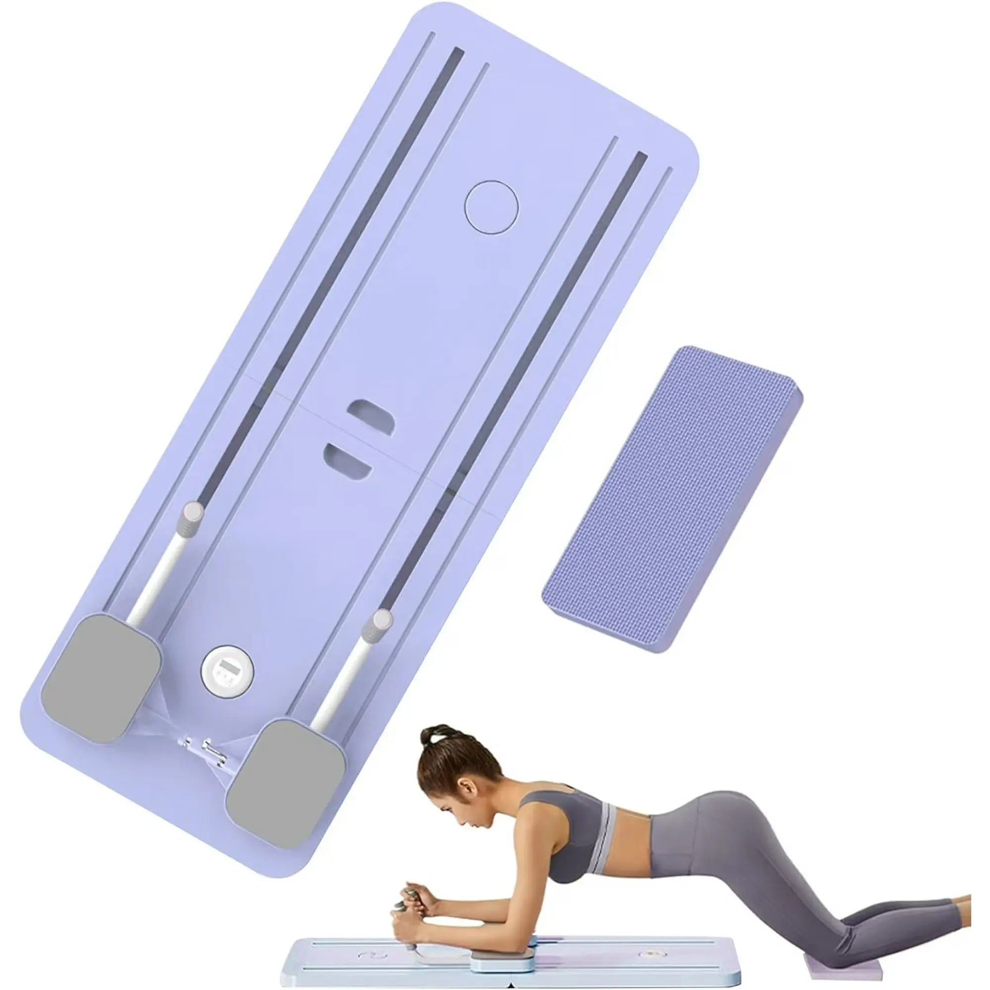 UMAY Pilates Board with Yoga Socks - Pilates Equipment Set, Multifunctional Foldable Home Pilates Board, 5-In-1 Pilates Skateboard，Summer Wins