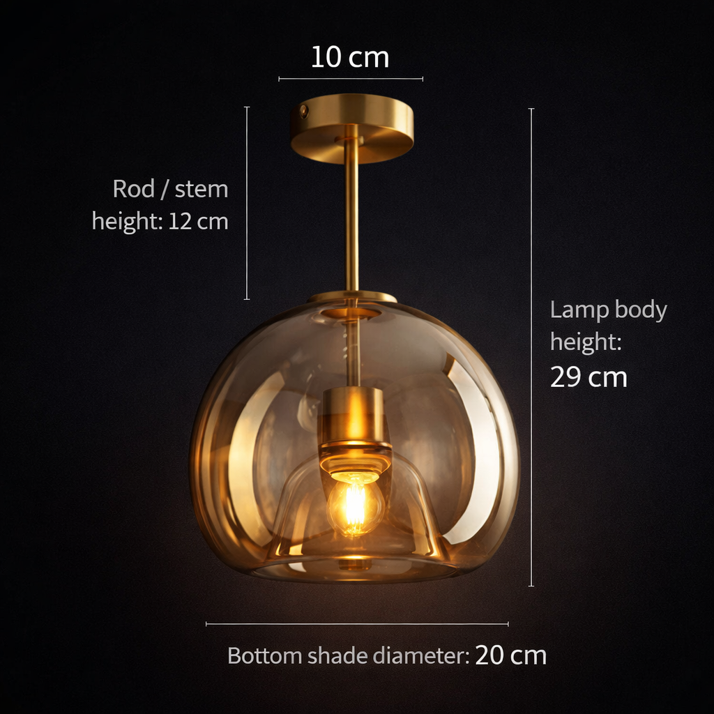 Cognac Glass Light Fixture