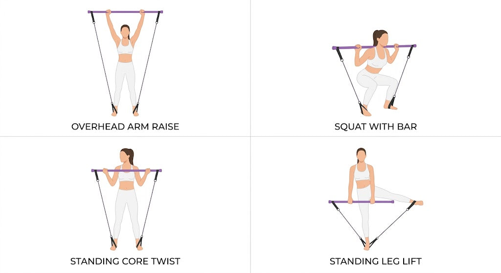 BodyBar Studio — Pilates Bar Kit with Resistance Bands